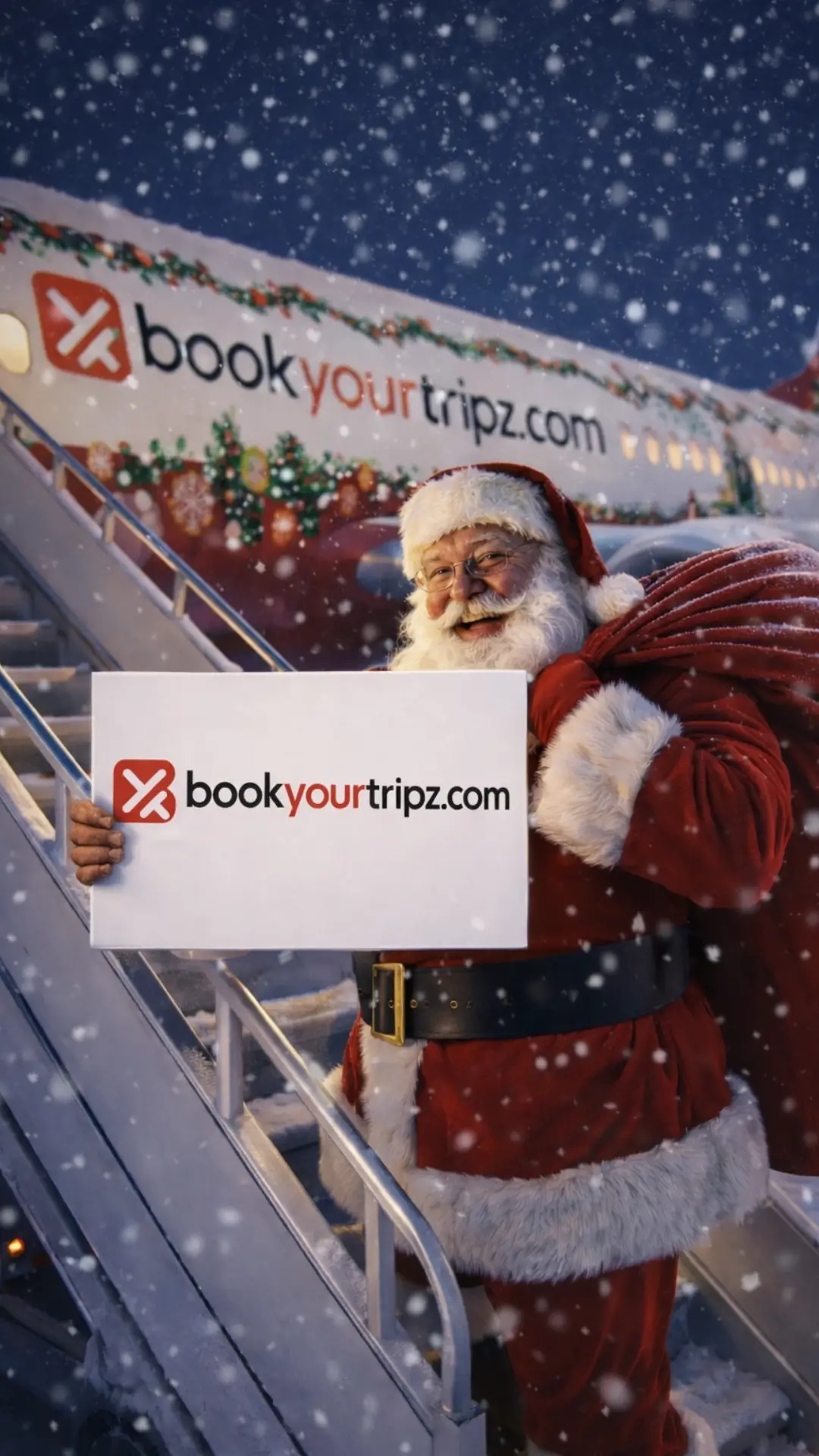 Book Your Tripz social reel Santa Claus Christmas